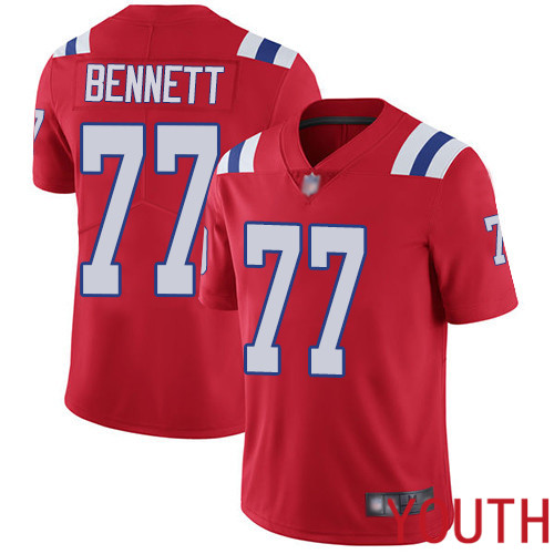 New England Patriots Football #77 Vapor Limited Red Youth Michael Bennett Alternate NFL Jersey
